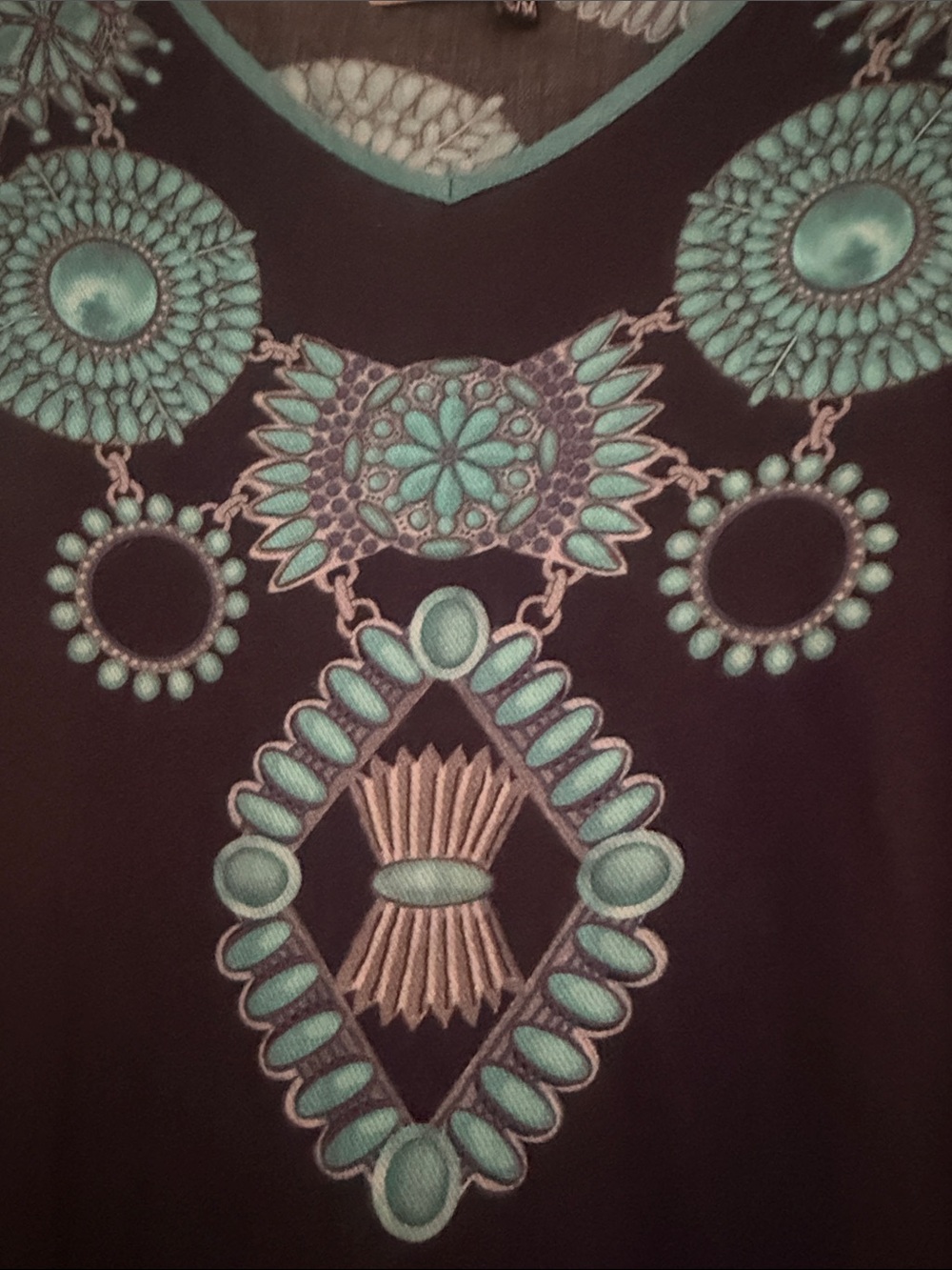 Double D Ranch Turquoise World Poncho - Picture 4 of 5